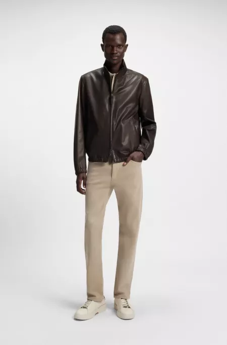 Regular-fit jacket in nappa leather
