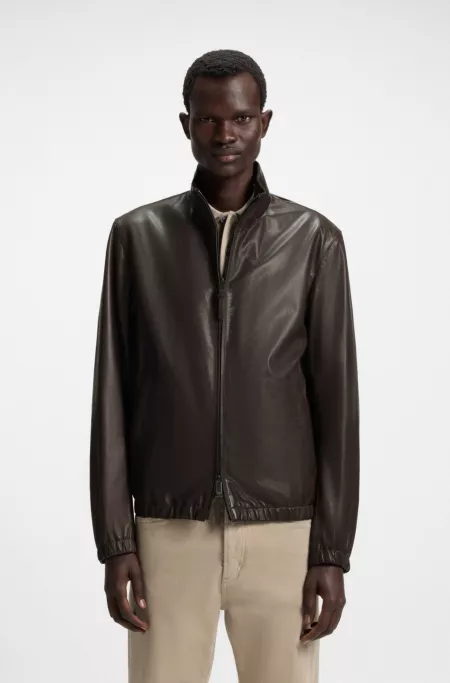 Regular-fit jacket in nappa leather