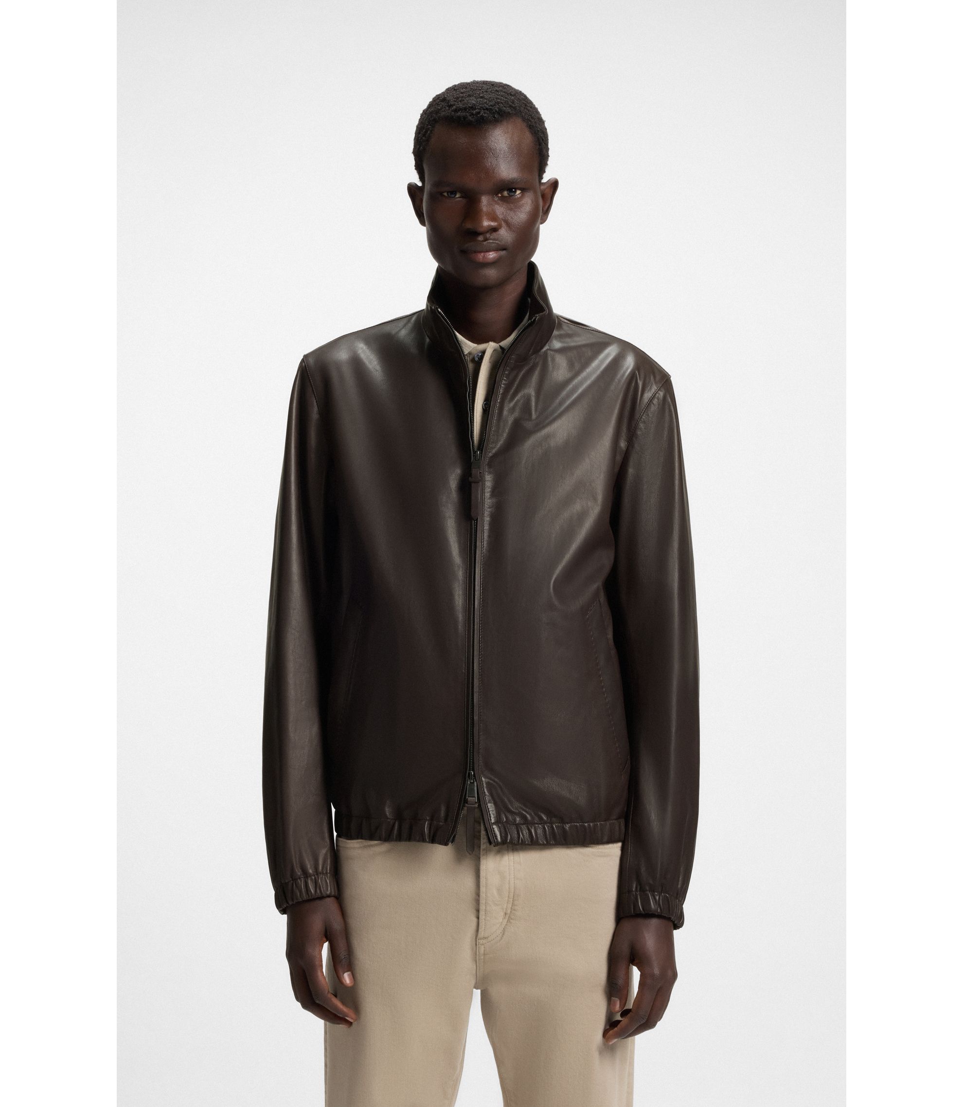 XL ヒューゴボス　レザージャケット　牛革　ナッパレザー　カウレザー　キャメル レザージャケット 革ジャン レザーコート レザーカーコート