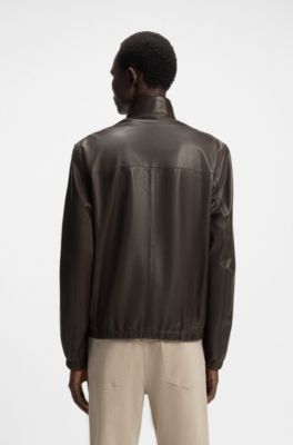 Regular-fit jacket in nappa leather, Dark Brown
