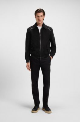 Chaqueta de piel BOSS x ASTON MARTIN, Negro