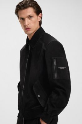 BOSS x ASTON MARTIN leather jacket, Black