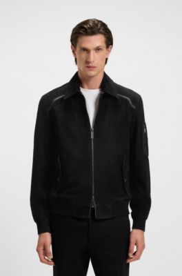 Chaqueta de piel BOSS x ASTON MARTIN, Negro