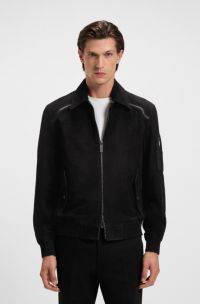 BOSS x ASTON MARTIN leather jacket, Black