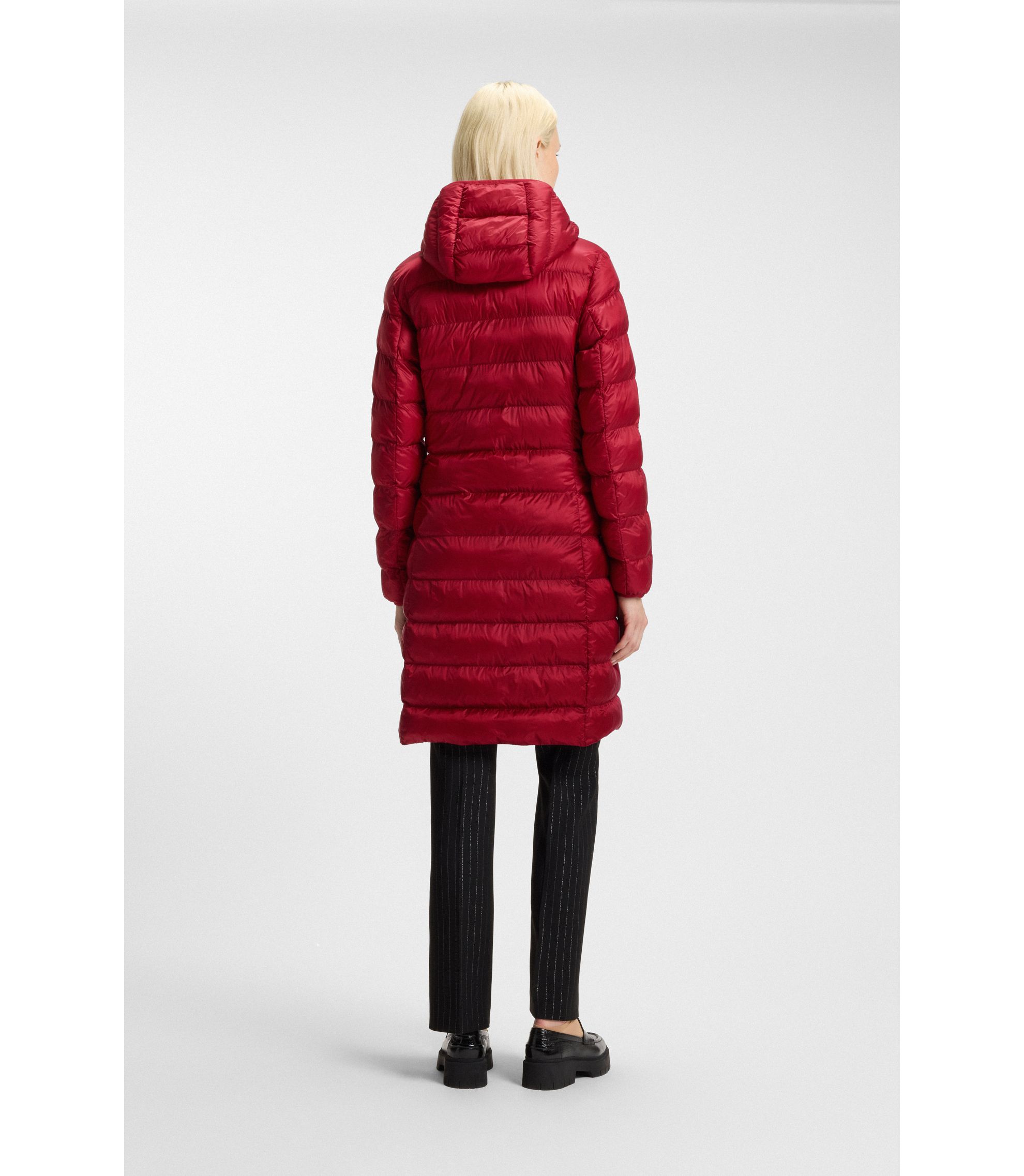 HUGO Wasserabweisender Kapuzenmantel mit leichter Füllung Rot