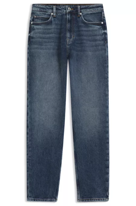 Mom-fit jeans in authentic blue comfort-stretch denim