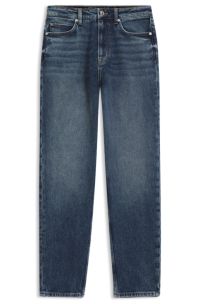 Mom-fit jeans in authentic blue comfort-stretch denim, Blue