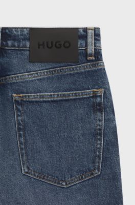 Mom-fit jeans in authentic blue comfort-stretch denim, Blue