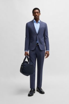 Chemise Regular en tissu stretch structur&eacute;, bleu clair