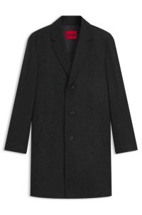 Regular-fit coat in cavalry twill, Black
