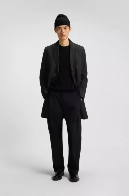 Regular-fit coat in cavalry twill