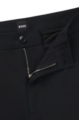 Modern-fit trousers in a stretch-cotton blend, Black