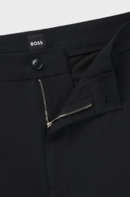 Modern-fit trousers in a stretch-cotton blend, Black