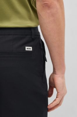 Modern-fit trousers in a stretch-cotton blend, Black