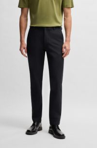 Modern-fit trousers in a stretch-cotton blend, Black