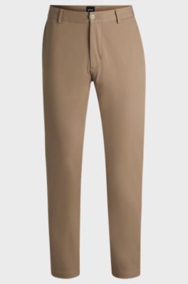 Pantalon Modern en coton stretch m&eacute;lang&eacute;, Beige