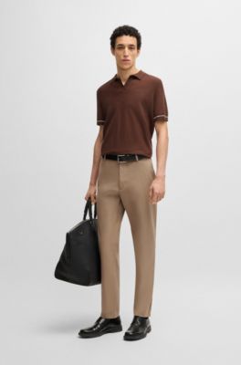 Modern-fit trousers in a stretch-cotton blend, Beige