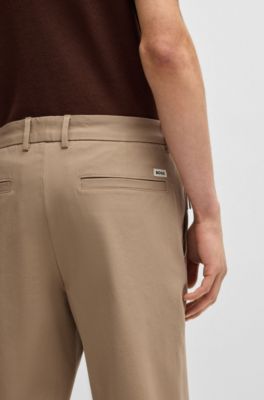 Modern-fit trousers in a stretch-cotton blend, Beige