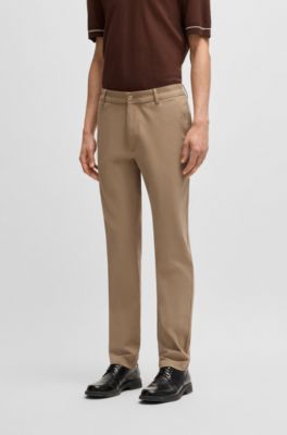 Modern-fit trousers in a stretch-cotton blend, Beige