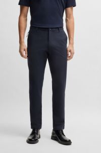 Modern-fit trousers in a stretch-cotton blend, Dark Blue