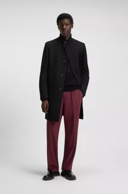 Regular-fit coat in a wool blend