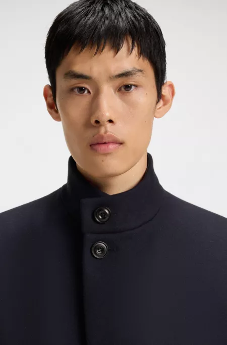 Abrigo regular fit en mezcla de lana