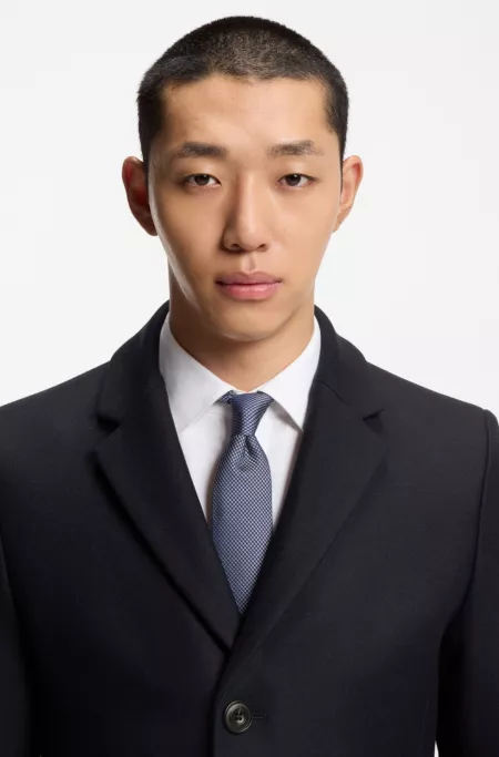 Slim-fit coat in a wool blend with cashmere