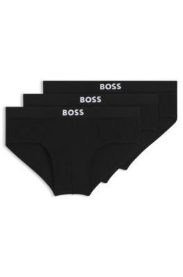 BOSS オフィシャルグッズ 黒色3点セット BOSS - ブリーフ3枚セット ストレッチコットン ロゴウエスト