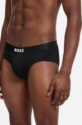 BOSS ONE three-pack stretch-cotton briefs, Black