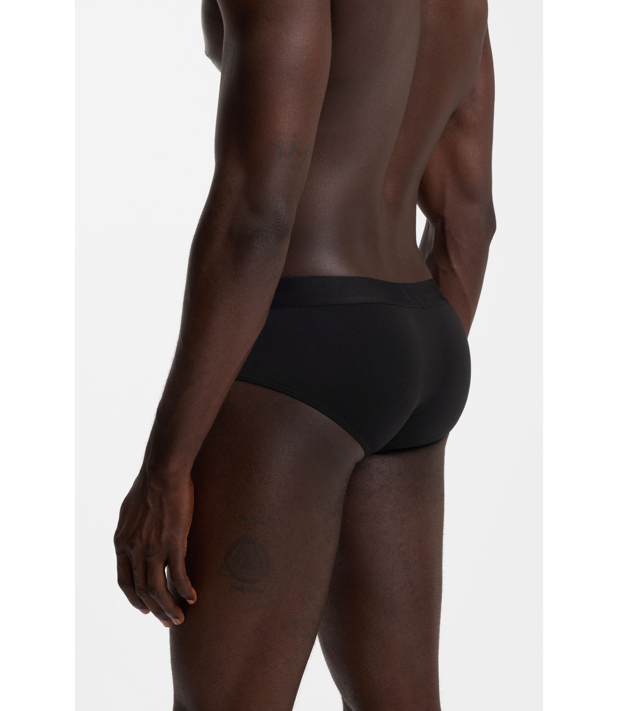BOSS - Three-pack low-rise briefs in stretch cotton - Black