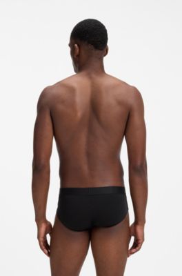 BOSS ONE three-pack stretch-cotton briefs, Black
