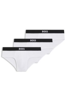 BOSS オフィシャルグッズ 白色3点セット BOSS - Tシャツ3枚セット ロゴエンブロイダリー コットン