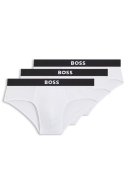 Boss Uomo Bianco One Slip In Cotone Elasticizzato In Confezione Da Tre