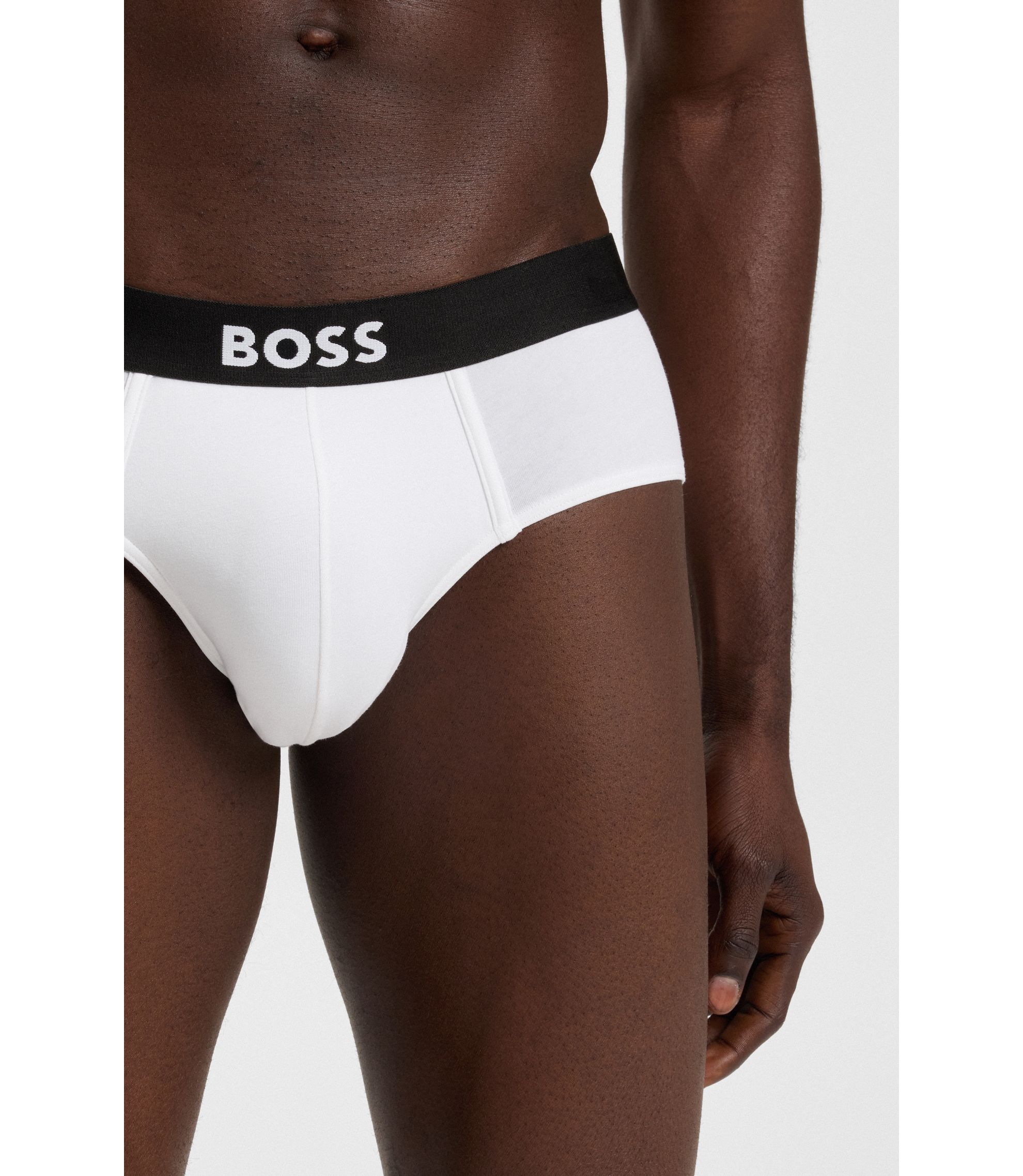 BOSS オフィシャルグッズ 白色3点セット BOSS - Tシャツ3枚セット ロゴエンブロイダリー コットン