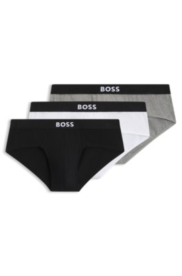 Boss 3-pack Logo Waistband Briefs vit, grå brief herr – bild 2
