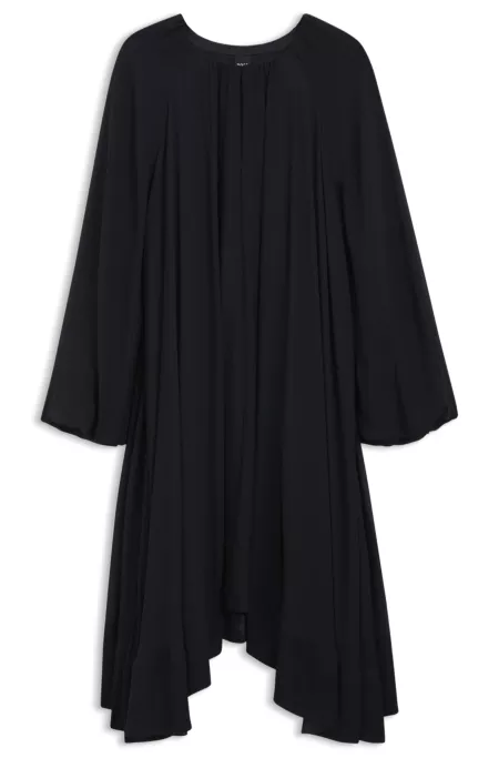 Two-layered regular-fit dress in silk chiffon
