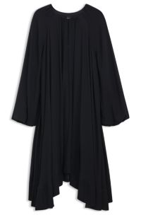 Two-layered regular-fit dress in silk chiffon, Dark Blue