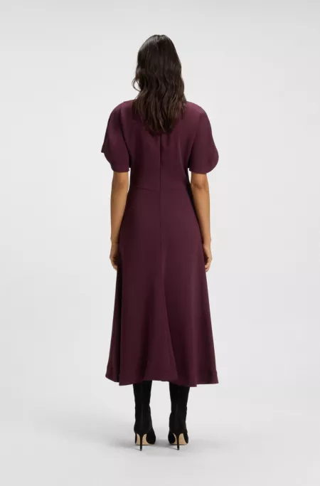 Keyhole-neckline dress in soft crepe
