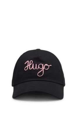 Cotton-twill cap with embroidered logo, Black