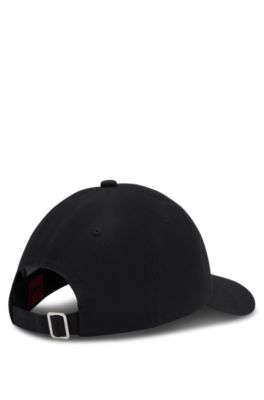 Cotton-twill cap with embroidered logo, Black