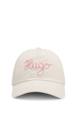 Cotton-twill cap with embroidered logo, Natural