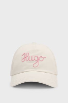 Cotton-twill cap with embroidered logo, Natural
