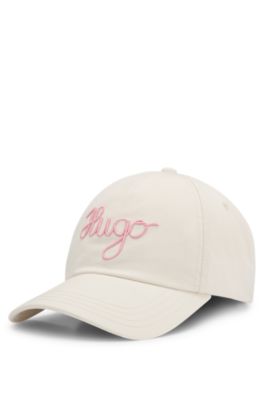 Cotton-twill cap with embroidered logo, Natural