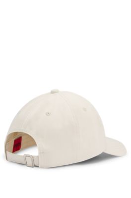 Cotton-twill cap with embroidered logo, Natural