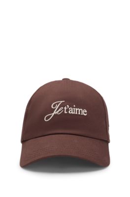 Cotton-twill cap with embroidered logo, Dark Brown