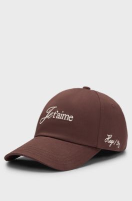Cotton-twill cap with embroidered logo, Dark Brown