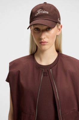 Cotton-twill cap with embroidered logo, Dark Brown