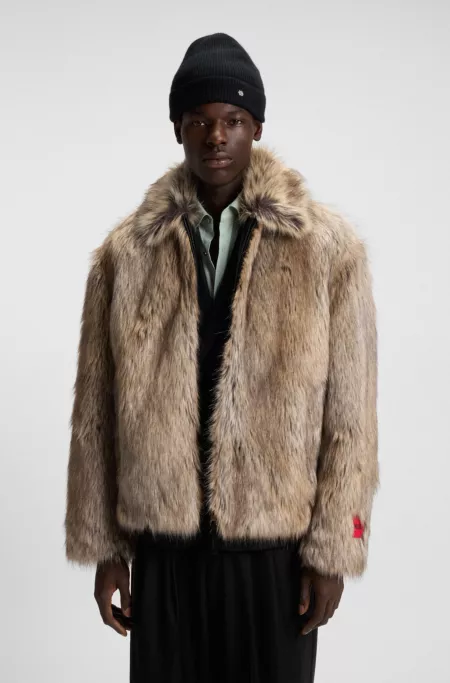 Kurze Relaxed-Fit Jacke aus Kunstfell