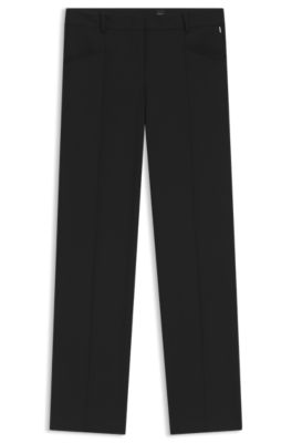Regular-fit trousers in virgin wool, Black