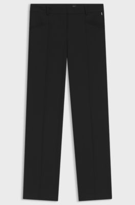Regular-fit trousers in virgin wool, Black